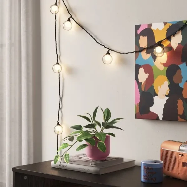 Smoked Shade Plastic String Lights - Room Essentials™_ LED, UL Listed, Indoor_Outdoor Use
